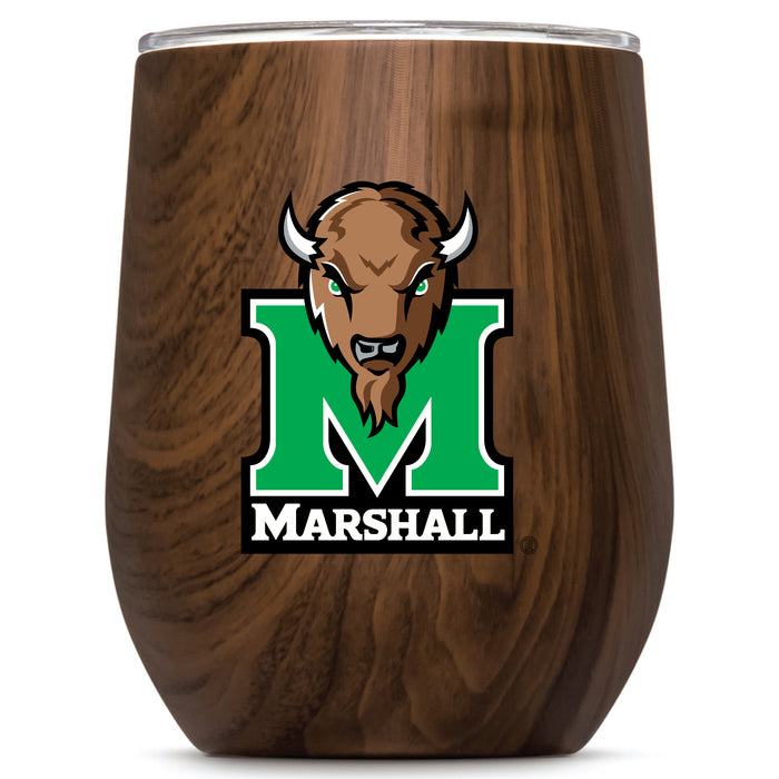 Corkcicle Stemless Wine Glass with Marshall Thundering Herd Secondary Logo