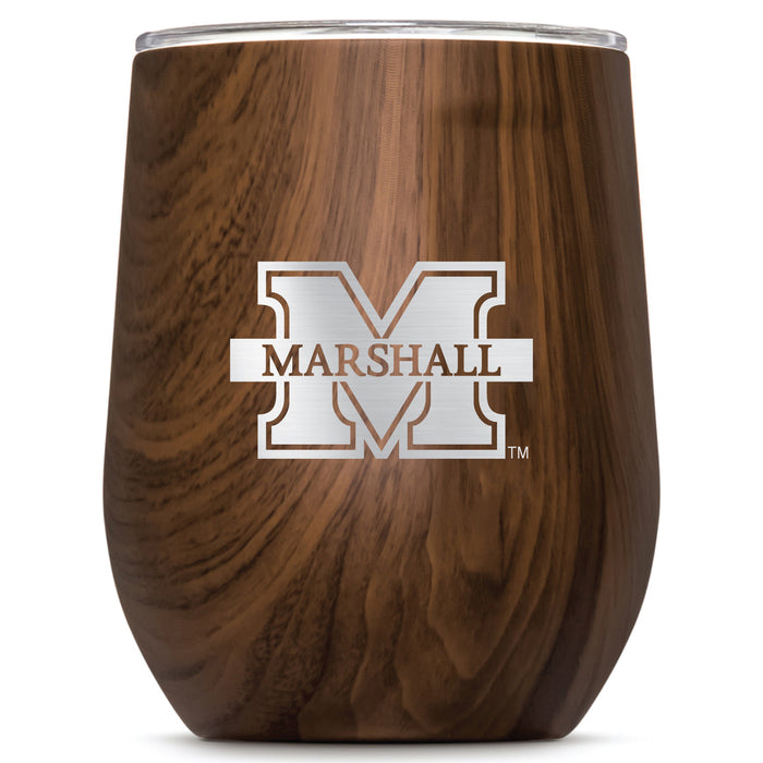 Corkcicle Stemless Wine Glass with Marshall Thundering Herd Primary Logo