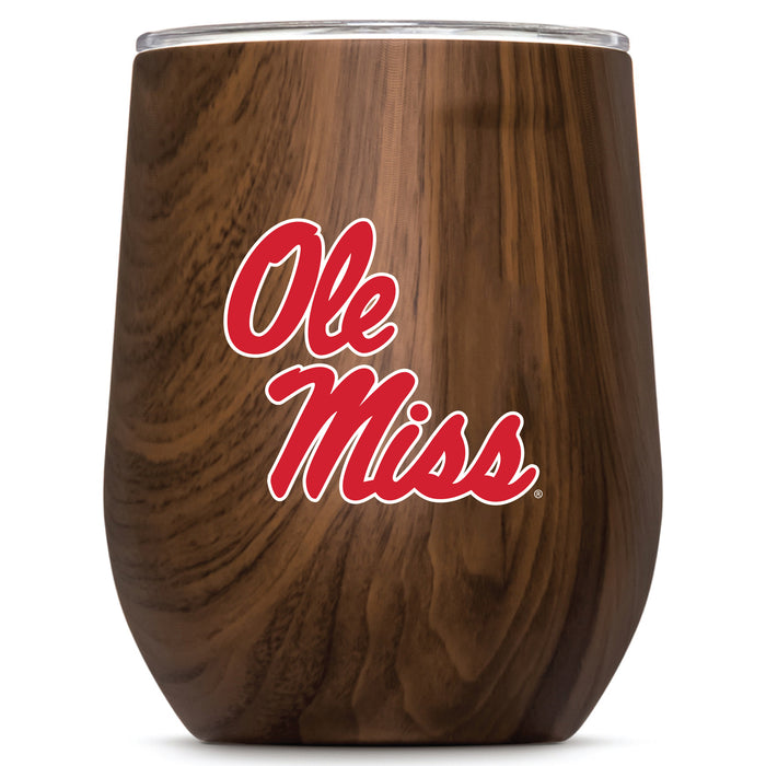 Corkcicle Stemless Wine Glass with Mississippi Ole Miss Primary Logo