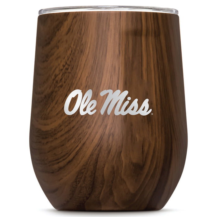 Corkcicle Stemless Wine Glass with Mississippi Ole Miss Primary Logo