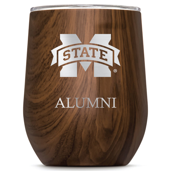 Corkcicle Stemless Wine Glass with Mississippi State Bulldogs Alumnit Primary Logo