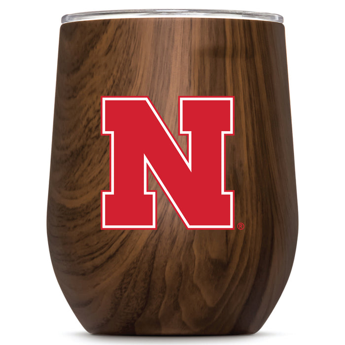 Corkcicle Stemless Wine Glass with Nebraska Cornhuskers Primary Logo