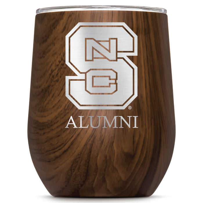 Corkcicle Stemless Wine Glass with NC State Wolfpack Alumnit Primary Logo