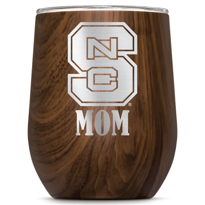 Corkcicle Stemless Wine Glass with NC State Wolfpack Mom Primary Logo