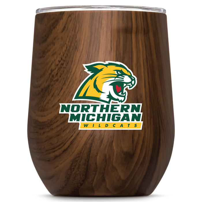 Corkcicle Stemless Wine Glass with Northern Michigan University Wildcats Primary Logo