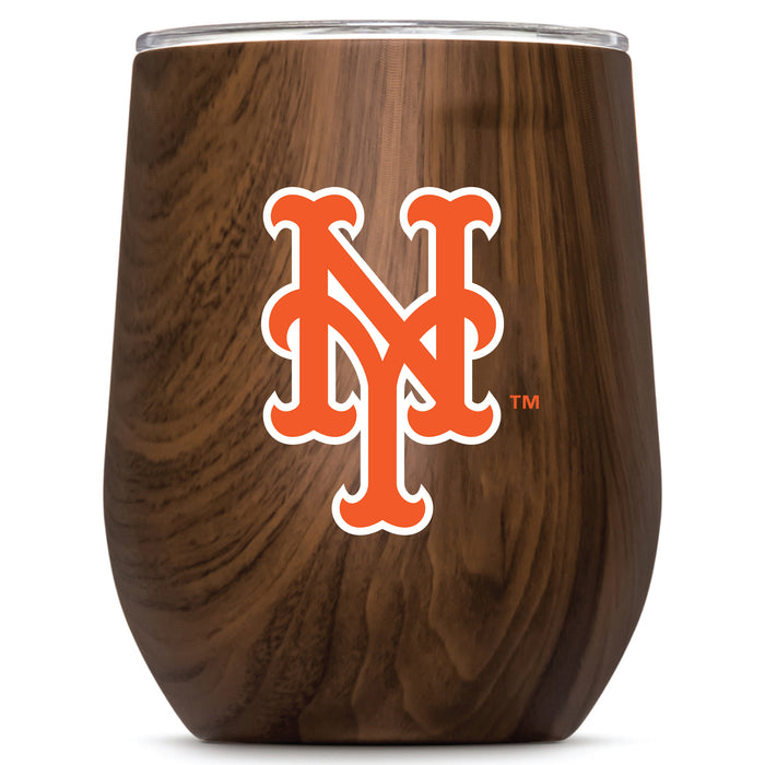 Corkcicle Stemless Wine Glass with New York Mets Primary Logo