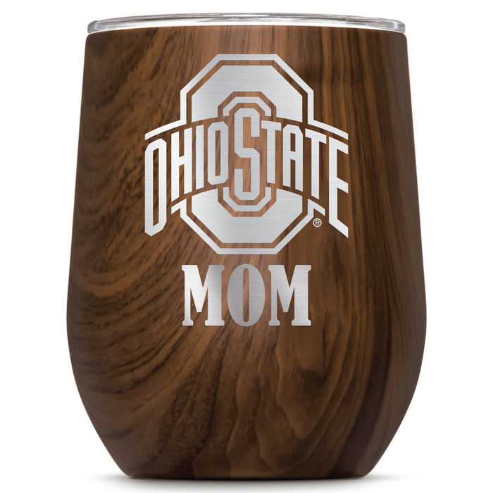 Corkcicle Stemless Wine Glass with Ohio State Buckeyes Mom Primary Logo