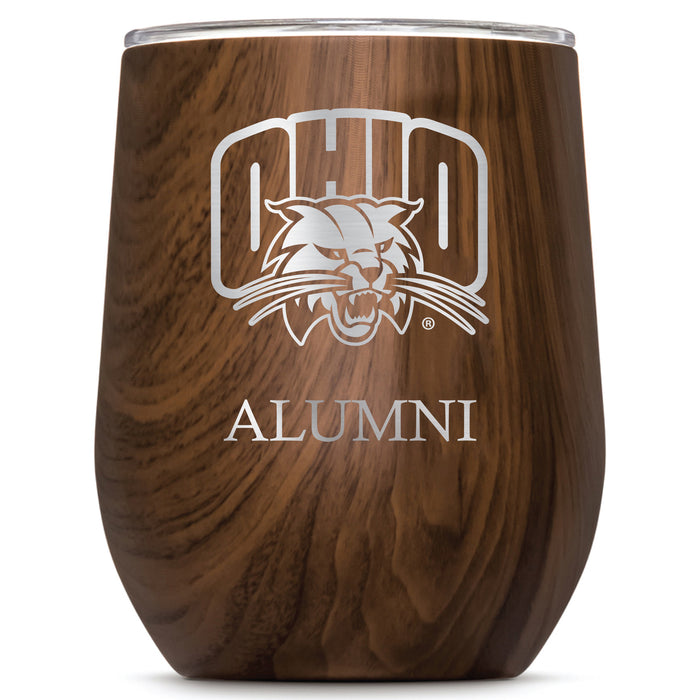 Corkcicle Stemless Wine Glass with Ohio University Bobcats Alumnit Primary Logo