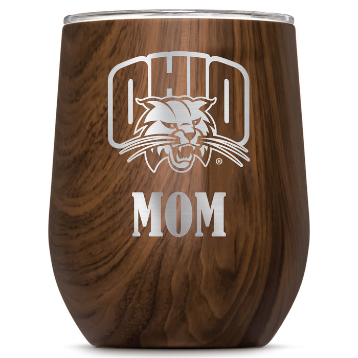 Corkcicle Stemless Wine Glass with Ohio University Bobcats Mom Primary Logo