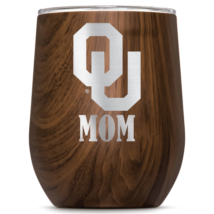Corkcicle Stemless Wine Glass with Oklahoma Sooners Mom Primary Logo