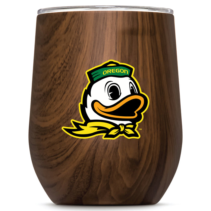 Corkcicle Stemless Wine Glass with Oregon Ducks Secondary Logo