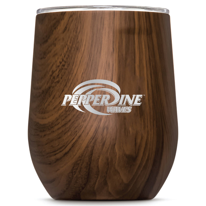 Corkcicle Stemless Wine Glass with Pepperdine Waves Primary Logo