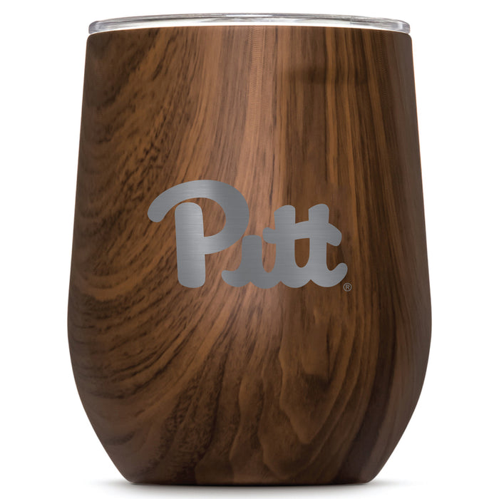 Corkcicle Stemless Wine Glass with Pittsburgh Panthers Primary Logo
