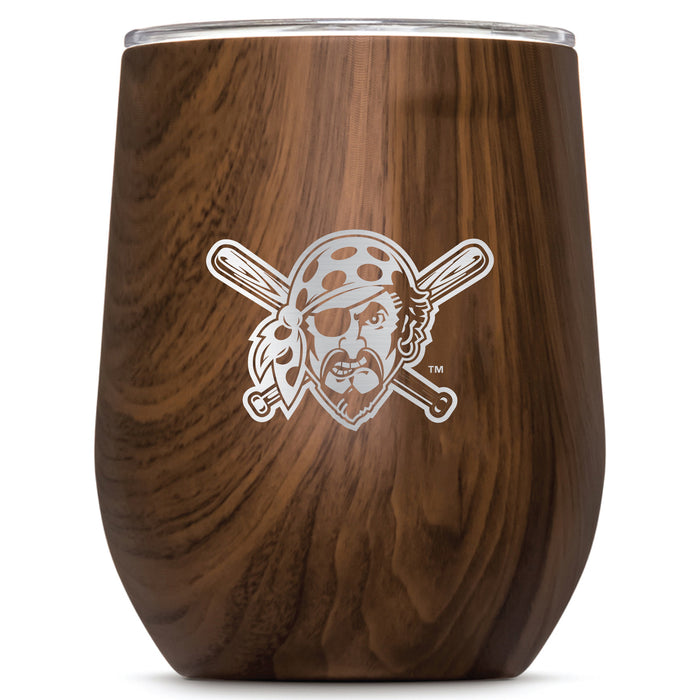 Corkcicle Stemless Wine Glass with Pittsburgh Pirates Secondary Etched Logo