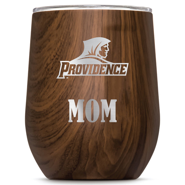 Corkcicle Stemless Wine Glass with Providence Friars Mom Primary Logo