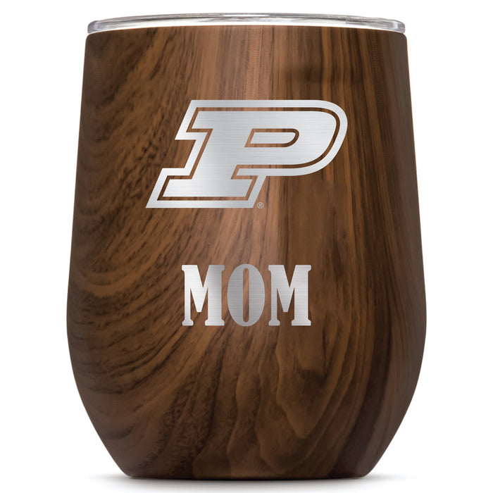 Corkcicle Stemless Wine Glass with Purdue Boilermakers Mom Primary Logo