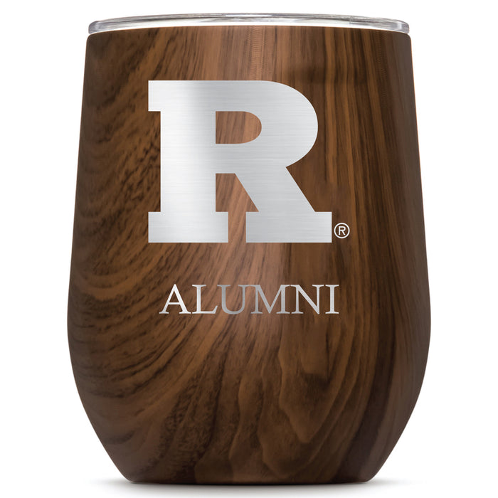 Corkcicle Stemless Wine Glass with Rutgers Scarlet Knights Alumnit Primary Logo