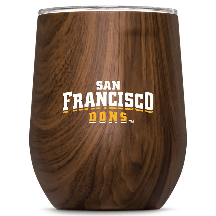 Corkcicle Stemless Wine Glass with San Francisco Dons Primary Logo