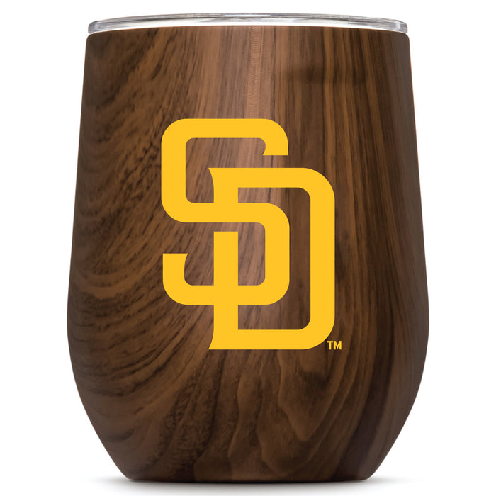 Corkcicle Stemless Wine Glass with San Diego Padres Primary Logo