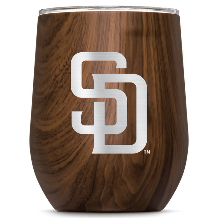 Corkcicle Stemless Wine Glass with San Diego Padres Primary Logo