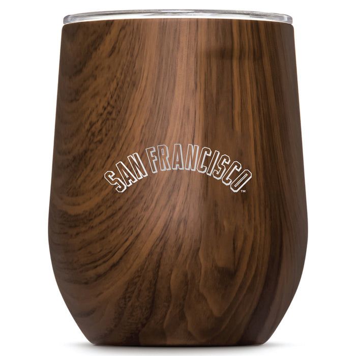 Corkcicle Stemless Wine Glass with San Francisco Giants Wordmark Etched Logo