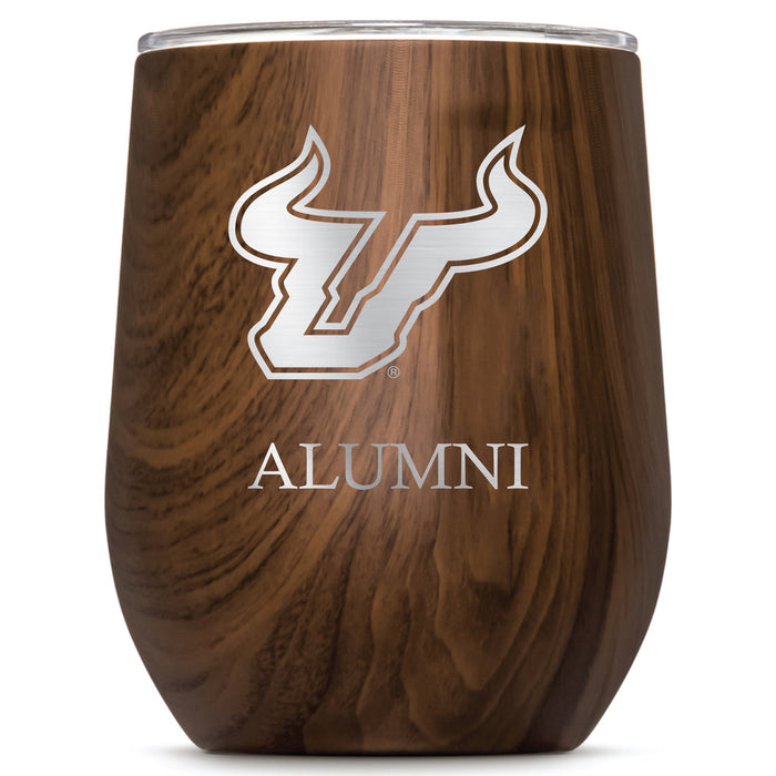 Corkcicle Stemless Wine Glass with South Florida Bulls Alumnit Primary Logo