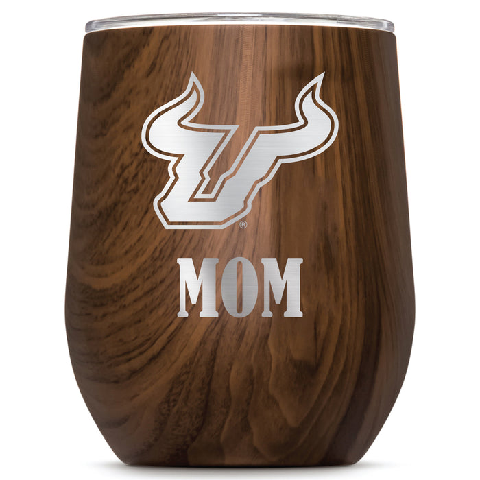 Corkcicle Stemless Wine Glass with South Florida Bulls Mom Primary Logo