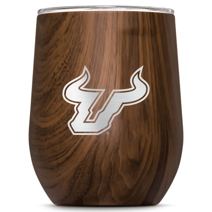 Corkcicle Stemless Wine Glass with South Florida Bulls Primary Logo