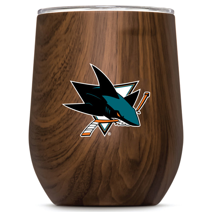 Corkcicle Stemless Wine Glass with San Jose Sharks Primary Logo