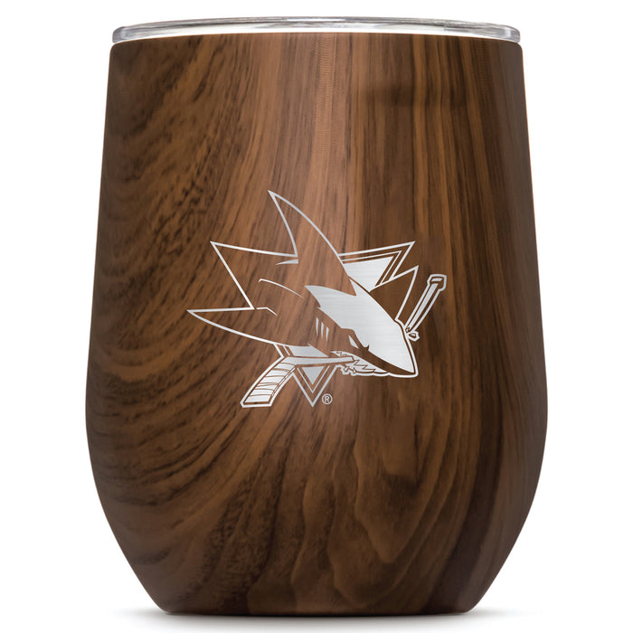 Corkcicle Stemless Wine Glass with San Jose Sharks Primary Logo