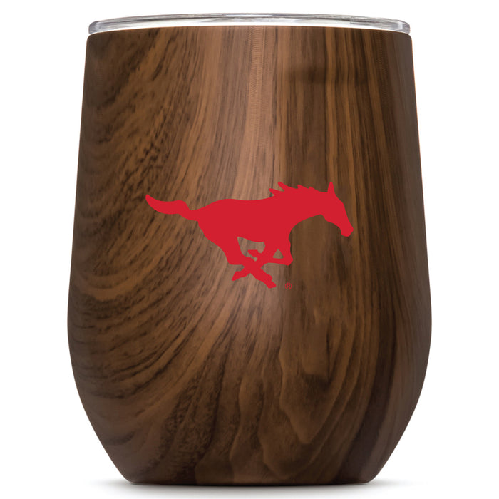 Corkcicle Stemless Wine Glass with SMU Mustangs Secondary Logo