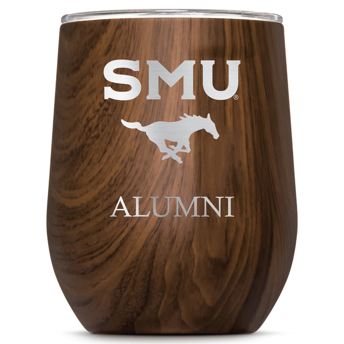 Corkcicle Stemless Wine Glass with SMU Mustangs Alumnit Primary Logo