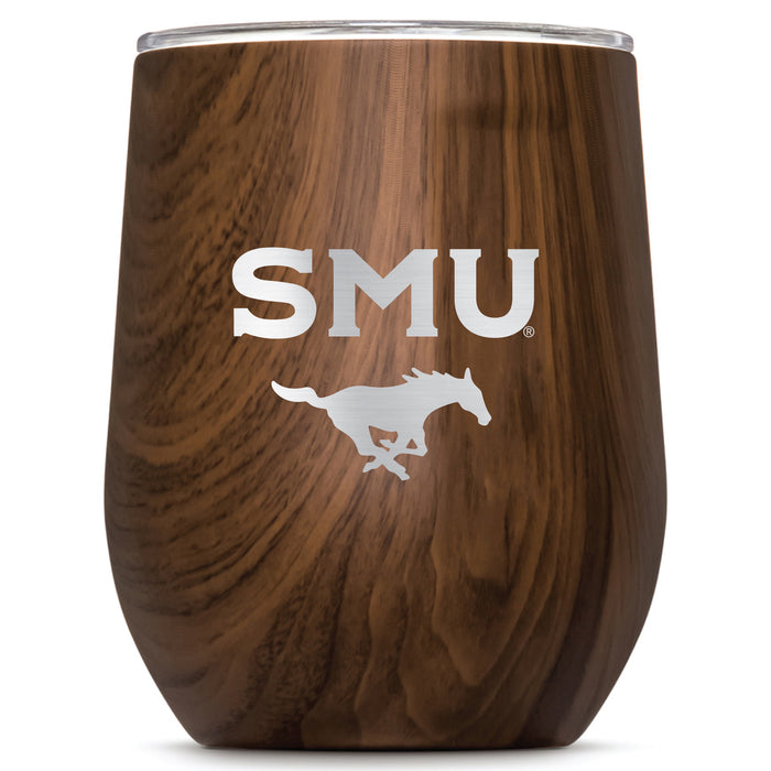 Corkcicle Stemless Wine Glass with SMU Mustangs Primary Logo