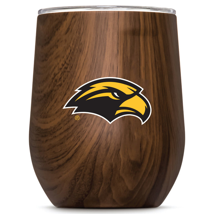 Corkcicle Stemless Wine Glass with Southern Mississippi Golden Eagles Primary Logo