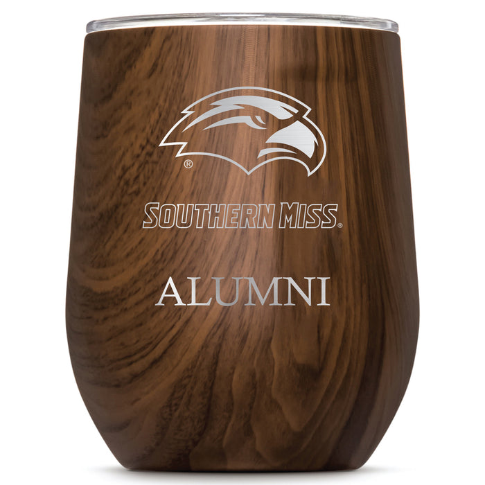 Corkcicle Stemless Wine Glass with Southern Mississippi Golden Eagles Alumnit Primary Logo