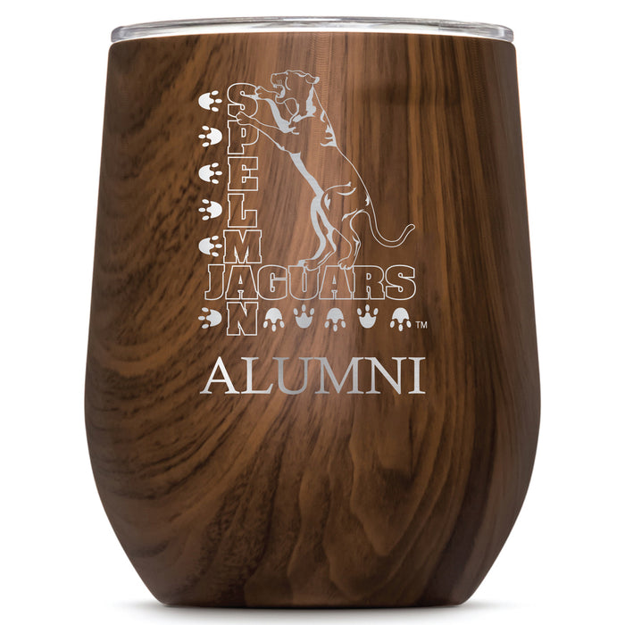 Corkcicle Stemless Wine Glass with Spelman College Jaguars Alumnit Primary Logo