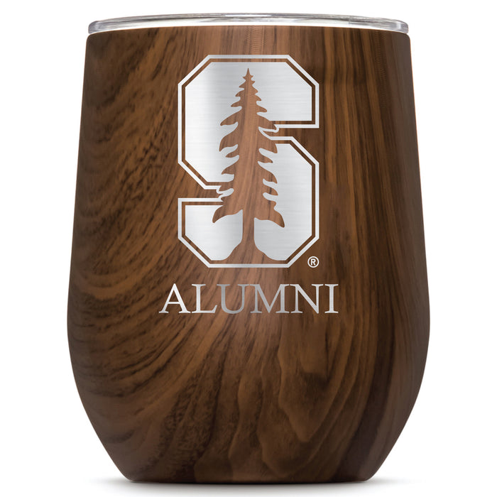 Corkcicle Stemless Wine Glass with Stanford Cardinal Alumnit Primary Logo