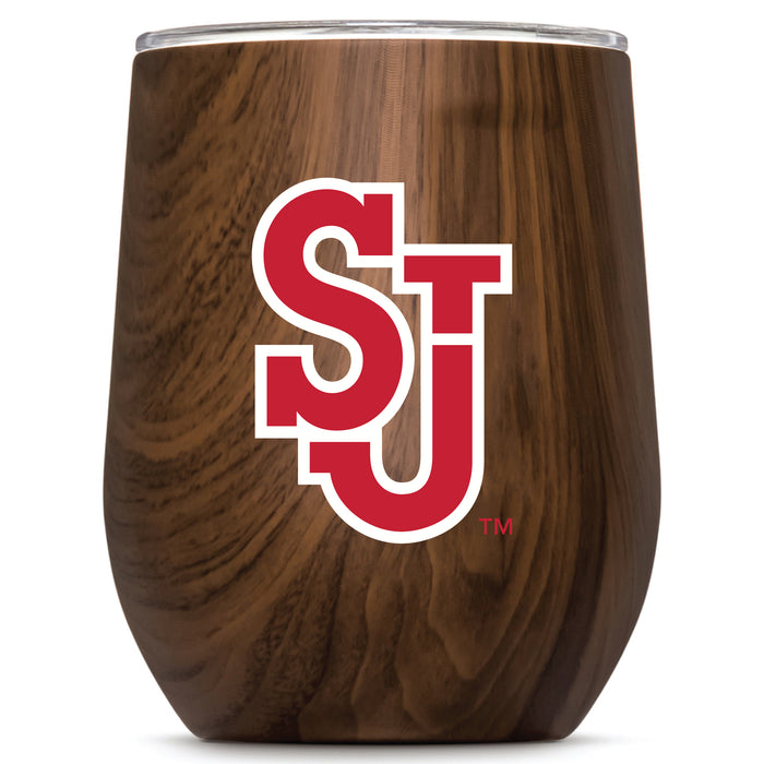 Corkcicle Stemless Wine Glass with St. John's Red Storm Primary Logo