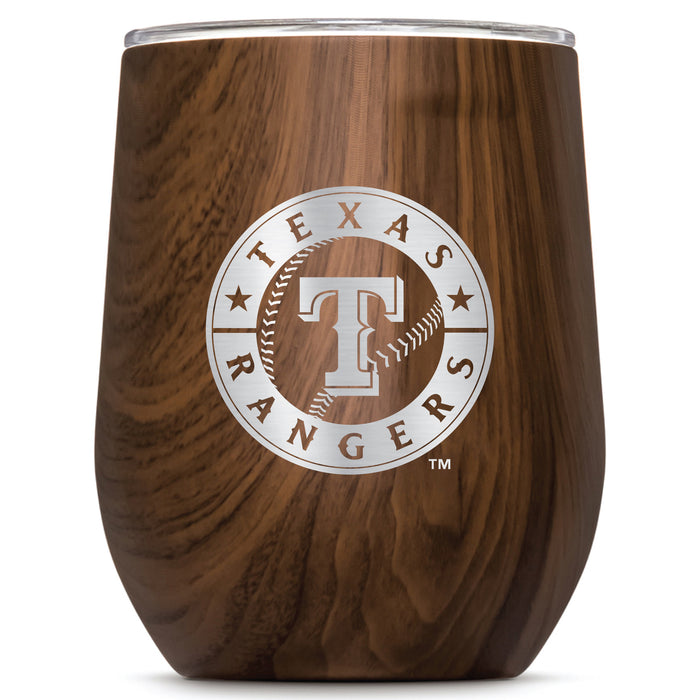 Corkcicle Stemless Wine Glass with Texas Rangers Primary Logo