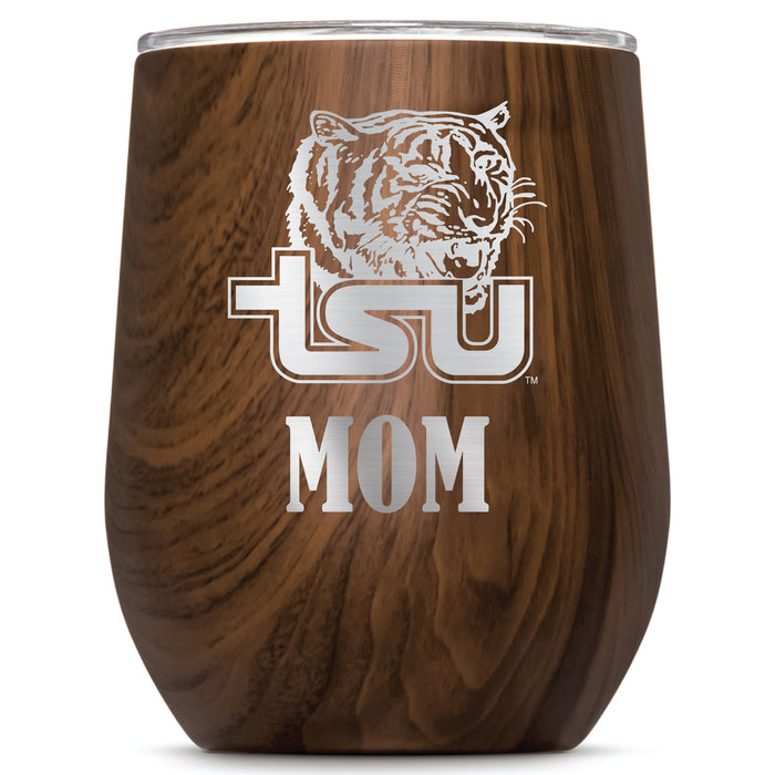 Corkcicle Stemless Wine Glass with Tennessee State Tigers Mom Primary Logo