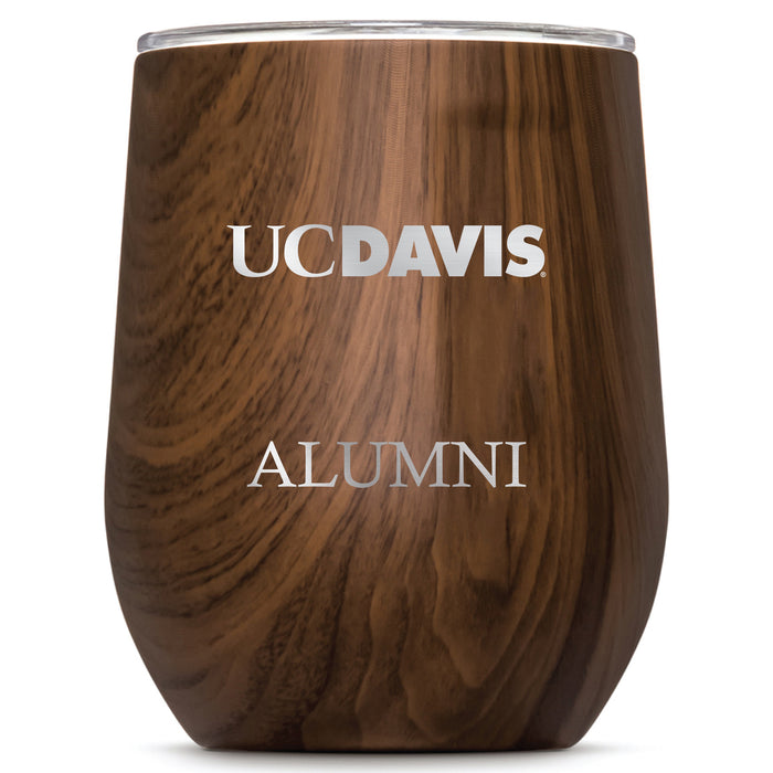 Corkcicle Stemless Wine Glass with UC Davis Aggies Alumnit Primary Logo