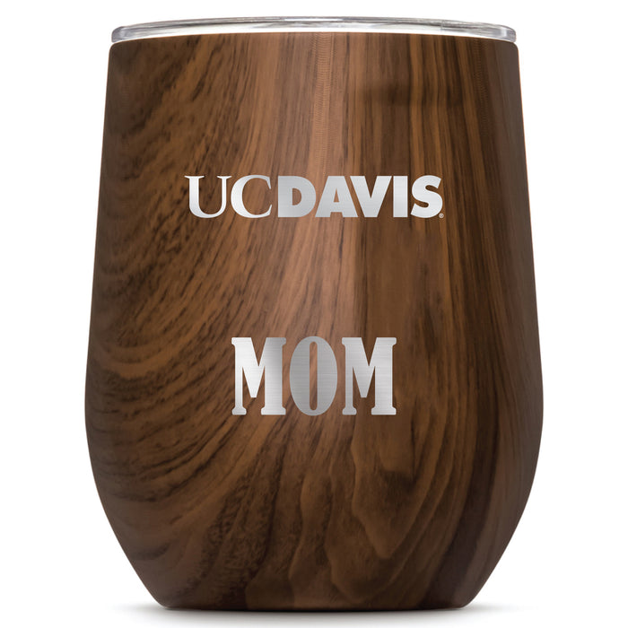 Corkcicle Stemless Wine Glass with UC Davis Aggies Mom Primary Logo