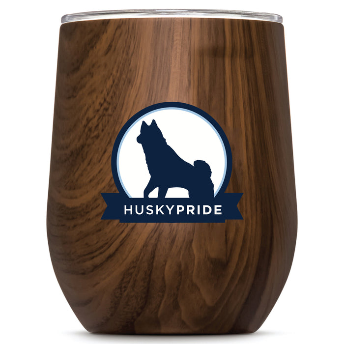 Corkcicle Stemless Wine Glass with Uconn Huskies Secondary Logo