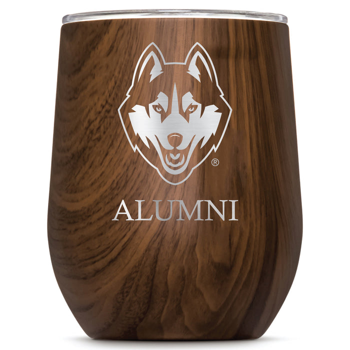 Corkcicle Stemless Wine Glass with Uconn Huskies Alumnit Primary Logo
