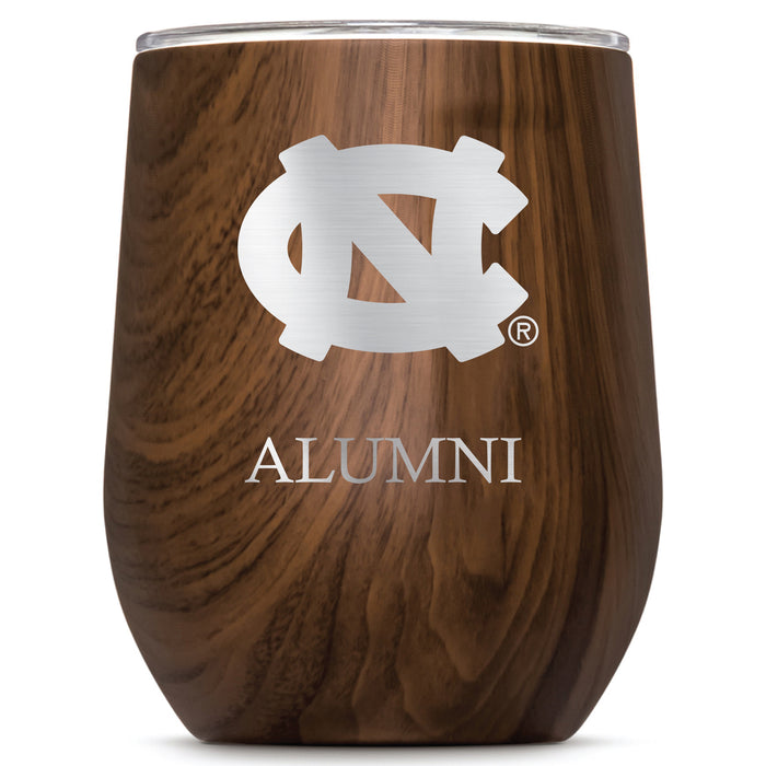 Corkcicle Stemless Wine Glass with UNC Tar Heels Alumnit Primary Logo