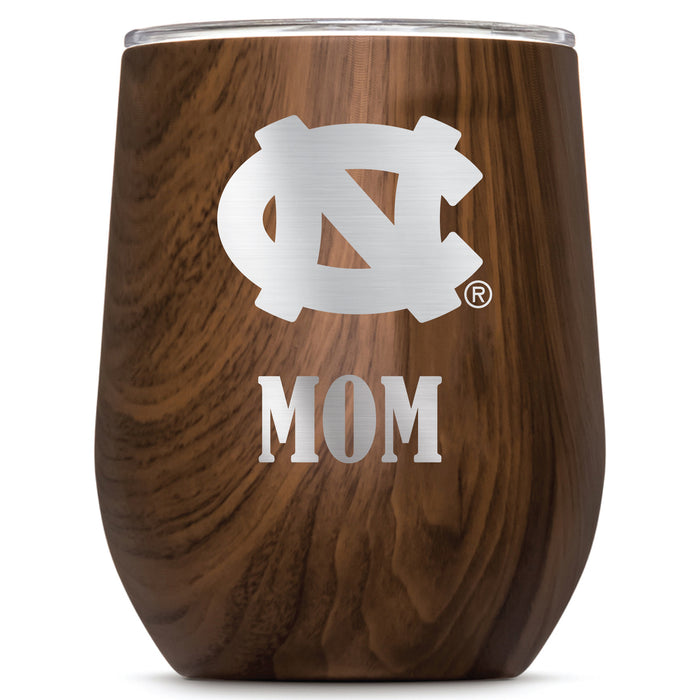 Corkcicle Stemless Wine Glass with UNC Tar Heels Mom Primary Logo