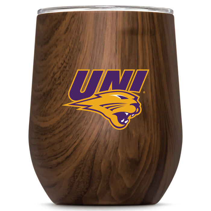 Corkcicle Stemless Wine Glass with Northern Iowa Panthers Primary Logo