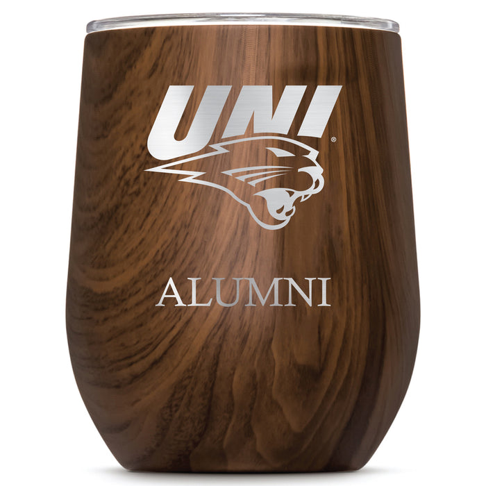 Corkcicle Stemless Wine Glass with Northern Iowa Panthers Alumnit Primary Logo