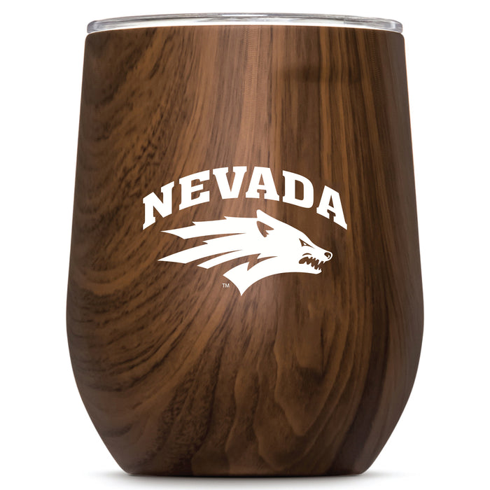 Corkcicle Stemless Wine Glass with Nevada Wolf Pack Primary Logo