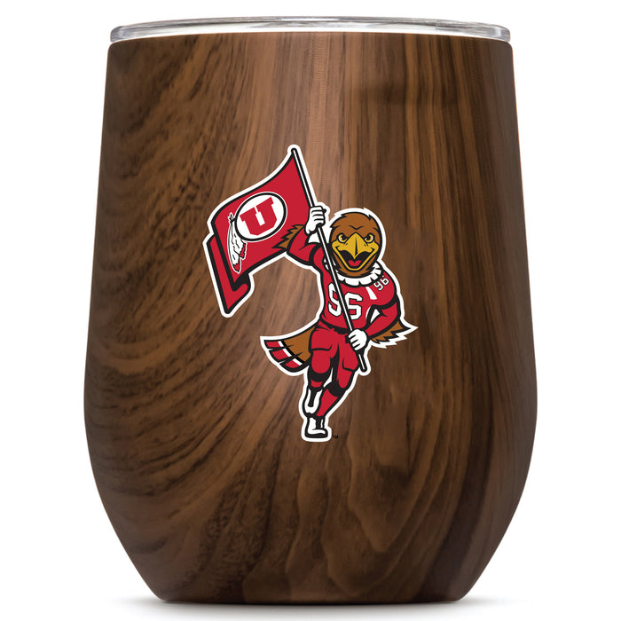 Corkcicle Stemless Wine Glass with Utah Utes Secondary Logo